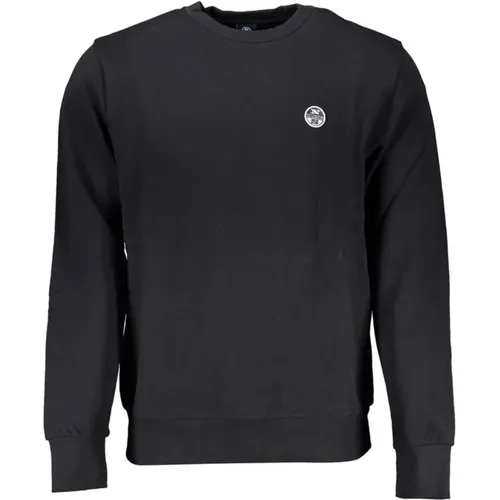 Schwarzer Baumwoll-Crewneck-Sweatshirt mit Logo - North Sails - Modalova