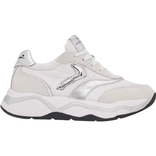 Weiße sportliche Sneaker mit Lederelementen , Damen, Größe: 39 EU - Voile blanche - Modalova