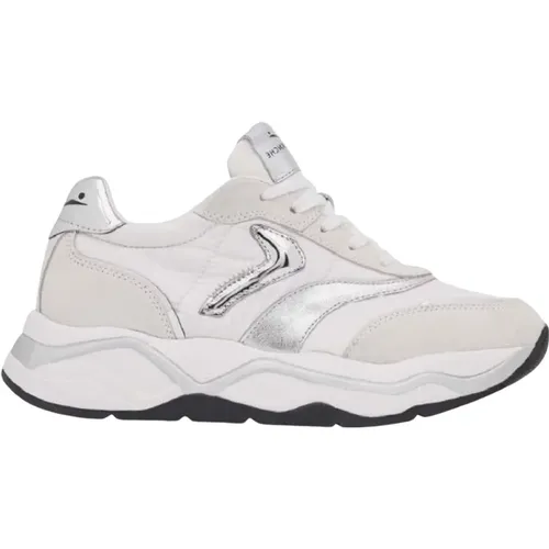 Weiße sportliche Sneaker mit Lederelementen , Damen, Größe: 35 EU - Voile blanche - Modalova