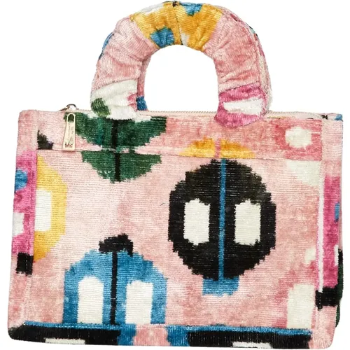 Multicolor Silk and Cotton Handbag , female, Sizes: ONE SIZE - La Milanesa - Modalova
