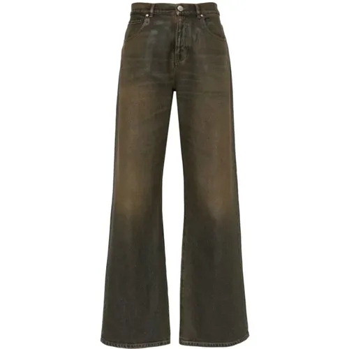 Denim Straight Leg Trousers , female, Sizes: W25, W28, W26, W29 - pinko - Modalova