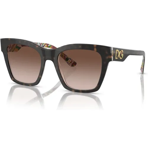 Print Family Sunglasses,/Grey Shaded Sunglasses,Print Family Sunglasses Dark Havana/ - Dolce & Gabbana - Modalova