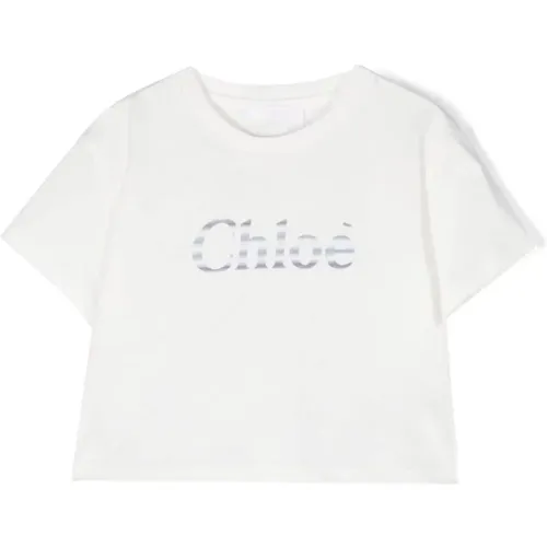Kinder Off Geprägtes Logo T-Shirt - Chloé - Modalova
