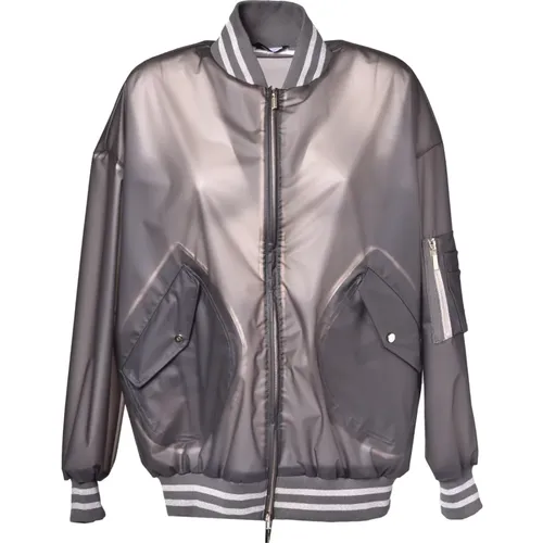 Jacket in grey technical fabric - Baldinini - Modalova