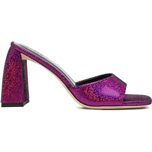 Rosa Leder Disco Mules , Damen, Größe: 36 EU - By FAR - Modalova