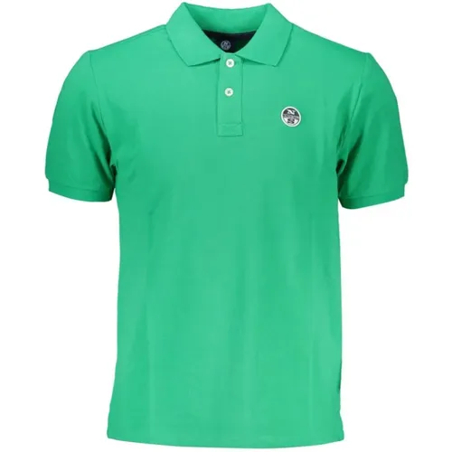 Grünes Baumwoll-Poloshirt mit Kurzen Ärmeln , Herren, Größe: XL - North Sails - Modalova