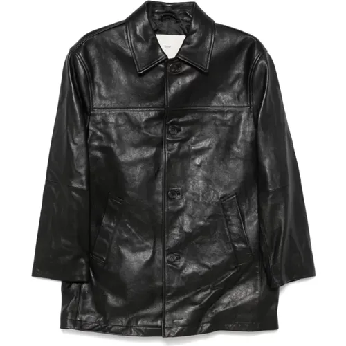 Leather Jacket Classic Style , female, Sizes: L - Dunst - Modalova