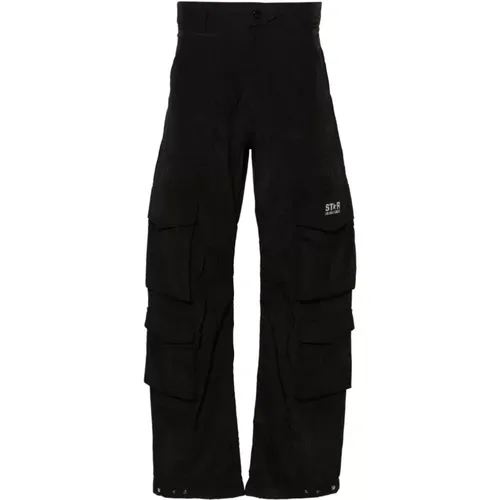Cargo Trousers with Wrinkled Effect , male, Sizes: L, S - Golden Goose - Modalova