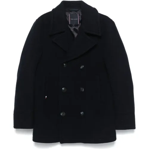 Midnight Wool Blend Coat , male, Sizes: XL, L - Tommy Hilfiger - Modalova