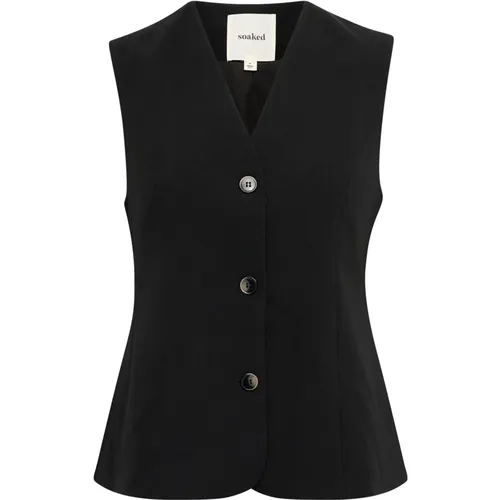 Elegante Schwarze Weste Sleureka Waistcoat - Soaked in Luxury - Modalova