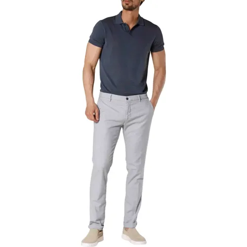 Schmale Passform Weiße Chino Hose mit Mikroprint - Mason's - Modalova