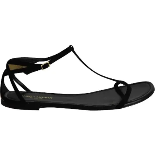 Pre-owned Suede sandals , female, Sizes: 7 1/2 UK - Saint Laurent Vintage - Modalova