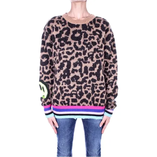 Spotted Sweaters with Animal Print , female, Sizes: XS, S - Barrow - Modalova