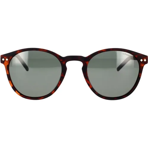 Round Polarized Sunglasses Green Lenses , unisex, Sizes: 50 MM - Polaroid - Modalova