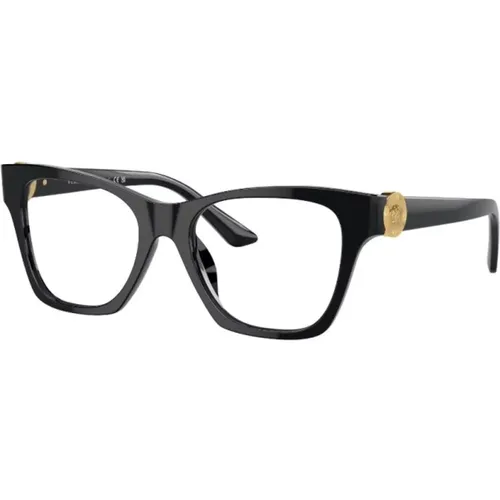 Schwarze Optische Brille Klassischer Stil , Damen, Größe: 52 MM - Versace - Modalova