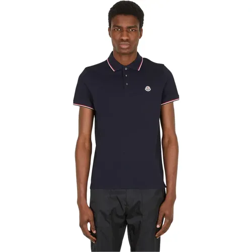 Gestreiftes Logo Polo Shirt Moncler - Moncler - Modalova