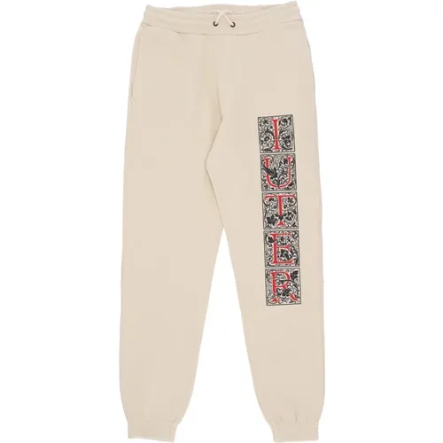 Creme Fleece Sweatpants Elastischer Bund , Herren, Größe: L - IUTER - Modalova