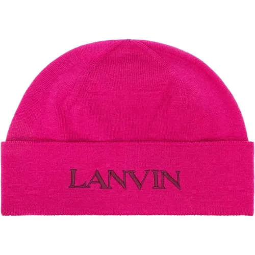 Luxuriöse Wollmütze mit Logo , Damen, Größe: ONE Size - Lanvin - Modalova