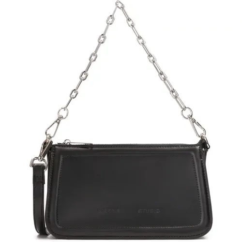 Schwarze Handtasche mit zwei Trägern , Damen, Größe: ONE Size - Kazar Studio - Modalova