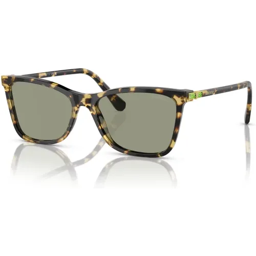 Havana/Dark Green Sunglasses SK 6004 , female, Sizes: 55 MM - Swarovski - Modalova