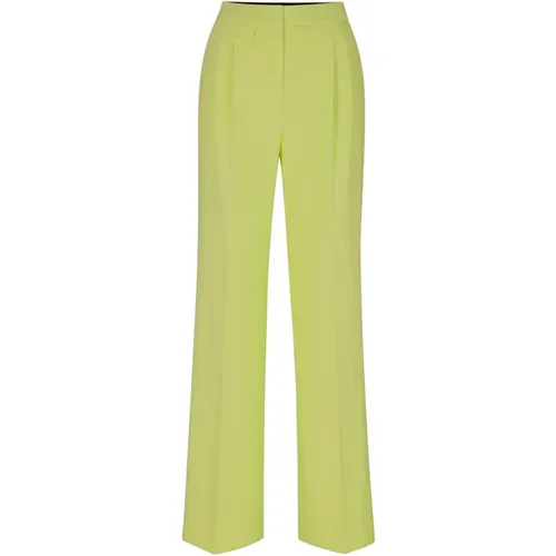 High-Waisted Straight Leg Pants with Stretch , female, Sizes: L - Hugo Boss - Modalova