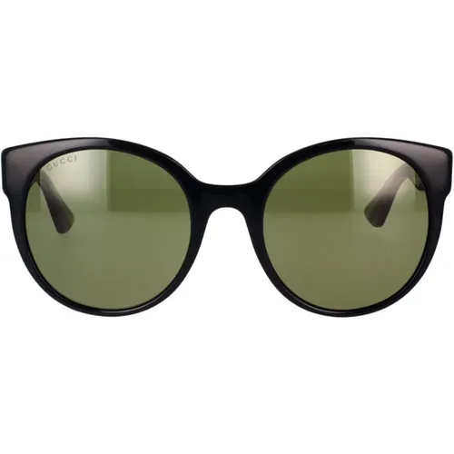Runde romantische Sonnenbrille mit GG und Web-Details , unisex, Größe: 54 MM - Gucci - Modalova