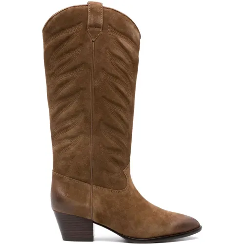 Barley Suede Mid-Calf Boots , female, Sizes: 3 UK, 4 UK - Ash - Modalova