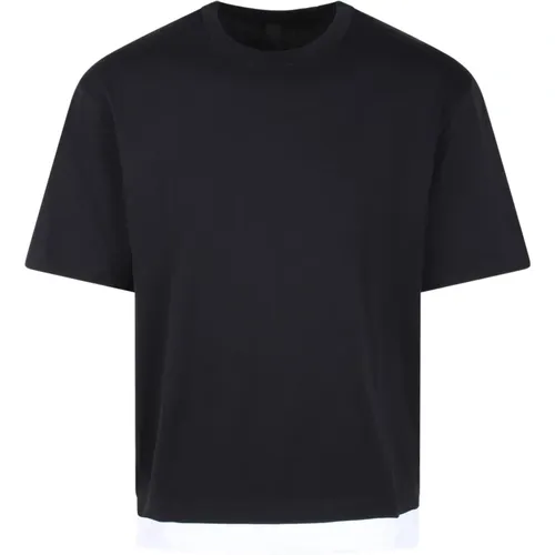 Contrast Hem Crew Neck T-Shirt , male, Sizes: XL - Neil Barrett - Modalova