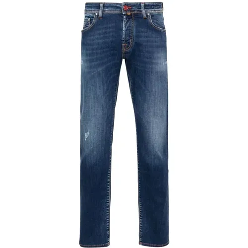 Slim Fit Distressed Denim Jeans , Herren, Größe: W34 - Jacob Cohën - Modalova