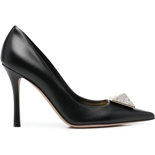 Leather Roman Stud Heels , female, Sizes: 7 UK, 6 UK, 4 UK, 3 1/2 UK - Valentino Garavani - Modalova