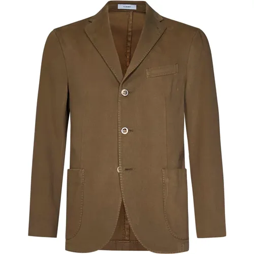 Beige Cotton Canvas Blazer , male, Sizes: S, 3XL, 2XL, XL, L, M - Boglioli - Modalova