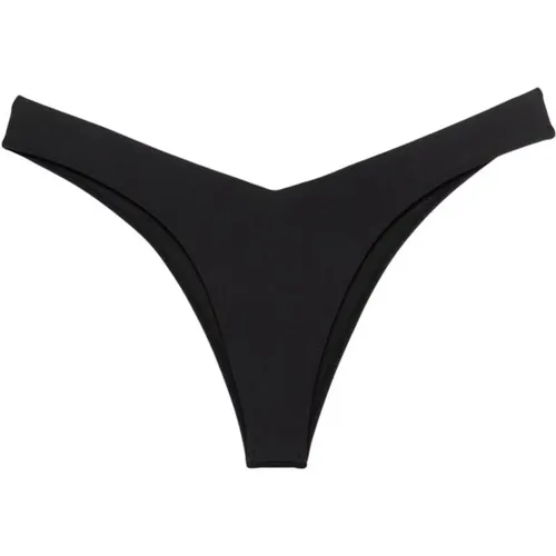 Schwarzer V-Silhouette Hochgeschnittener Strandbekleidung - Frankies Bikinis - Modalova