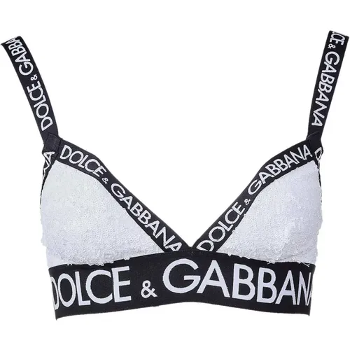 Sequins Sport Bra for Women , female, Sizes: XS - Dolce & Gabbana - Modalova
