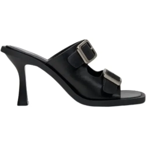 Damen Schwarze Leder Stiletto Mules Er00112692 , Damen, Größe: 36 EU - Estro - Modalova