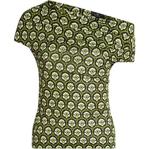 Grünes Aurea Print Boot-Ausschnitt Top , Damen, Größe: M - ETRO - Modalova