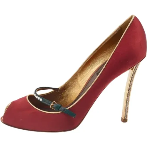 Pre-owned Satin heels , female, Sizes: 5 1/2 UK - Louis Vuitton Vintage - Modalova