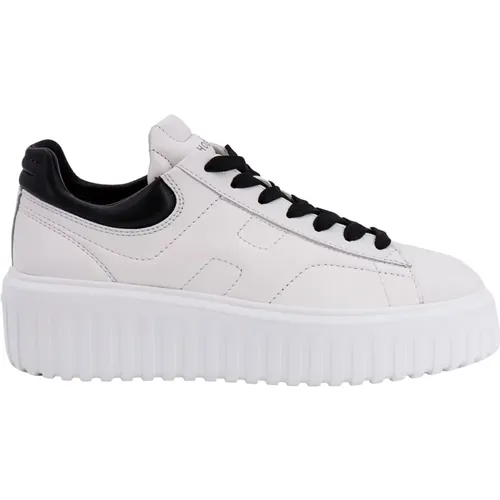 Weiße Leder Sneakers Schnürung Gummisohle , Damen, Größe: 40 EU - Hogan - Modalova