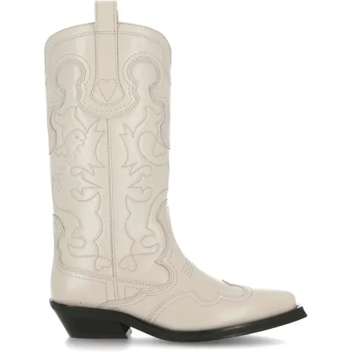 Mid Shaft Western Boots , female, Sizes: 6 UK - Ganni - Modalova