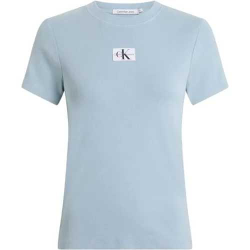 T-Shirt aus Baumwollmischung , Damen, Größe: M - Calvin Klein - Modalova