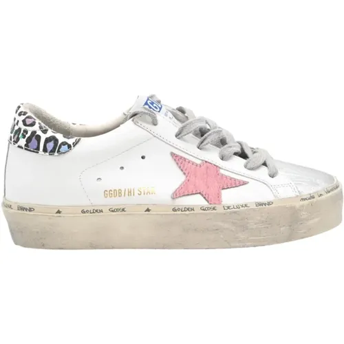 Leopard Sneakers - Hi Star Laminated , female, Sizes: 6 UK - Golden Goose - Modalova