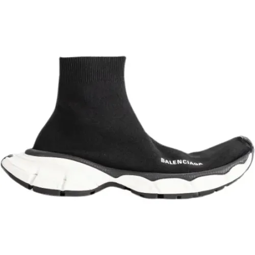 Schwarze Socke aus recyceltem Mesh mit Logo - Balenciaga - Modalova