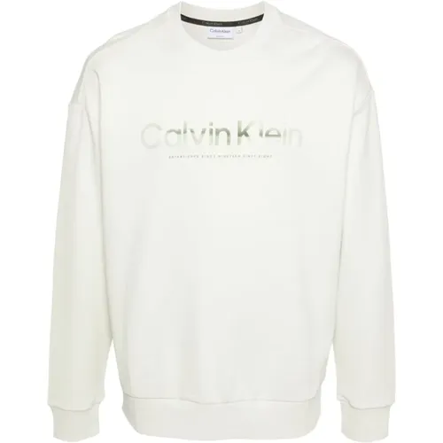 Weiße Pullover für Männer und Frauen , Herren, Größe: L - Calvin Klein - Modalova