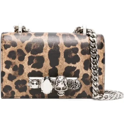 Mini Jewelled Leopard Print Satchel Tasche - alexander mcqueen - Modalova