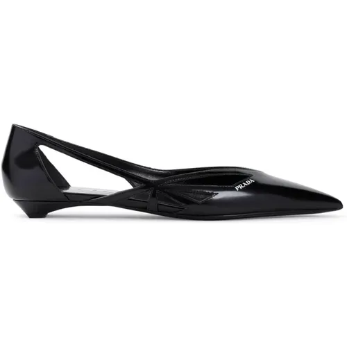 Schwarze Ballerinas Schuhe Eleganter Stil - Prada - Modalova