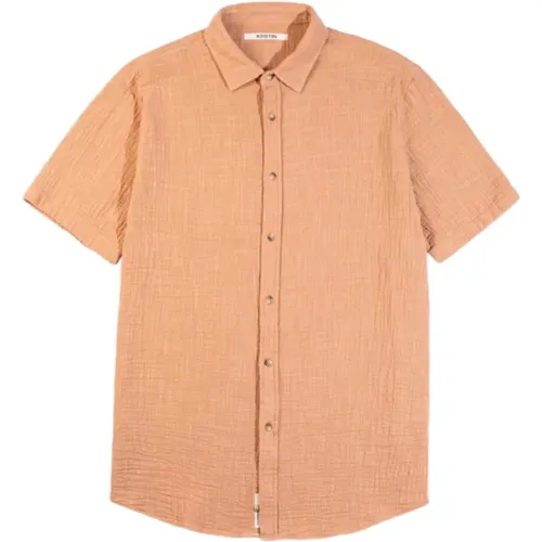 Aberlady Shirt in Terracotta Textured Cotton , male, Sizes: XL, M - Kestin - Modalova