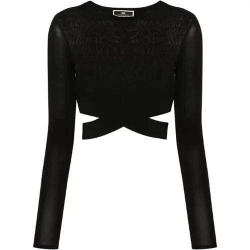 Schwarze Pullover für Frauen , Damen, Größe: M - Elisabetta Franchi - Modalova