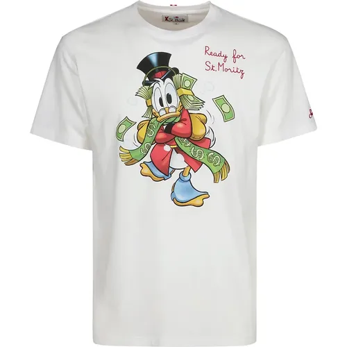 Cotton T-Shirt with Front Print , male, Sizes: L, XL - MC2 Saint Barth - Modalova