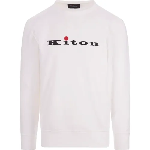 Crew Neck Sweatshirt Logo Elasticated , male, Sizes: M, L, XL - Kiton - Modalova