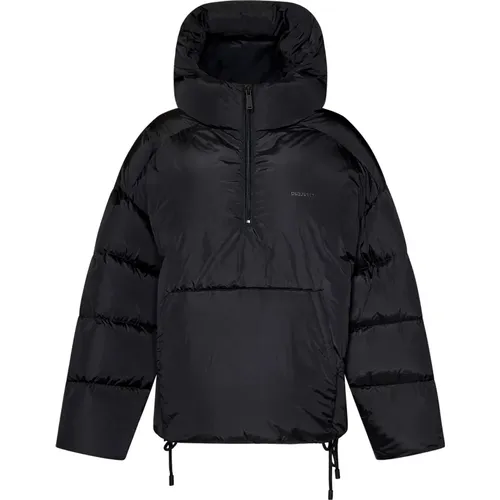 Schwarze Stepp-Nylon-Kapuzen-Anorak-Jacke - Dsquared2 - Modalova