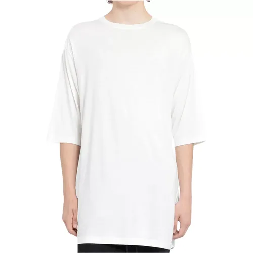 Cremefarbenes Oversize Modal Baumwoll T-Shirt,Oversized Schwarzes Baumwoll-Modal-T-Shirt - Thom Krom - Modalova